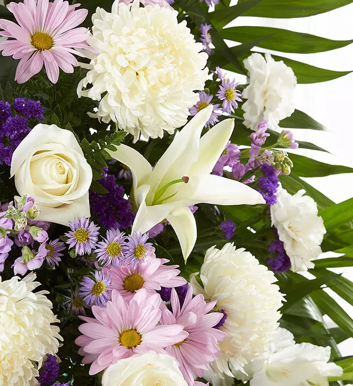 Lavender and White Funeral Standing Spray