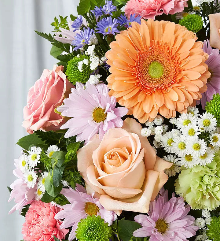 Always Remember Floral Heart Tribute- Pastel