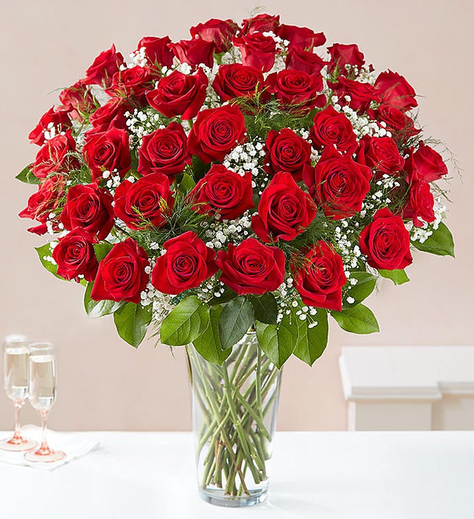 Deluxe Elegance Long Stem Red Roses