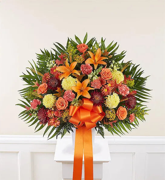 Heartfelt Sympathies Standing Basket - Fall