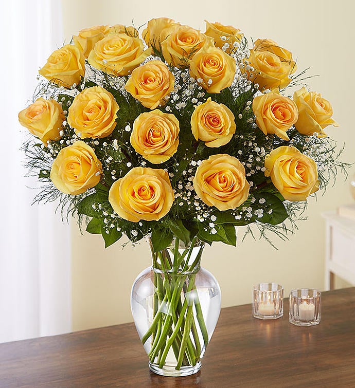 Deluxe Elegance Long Stem Yellow Roses