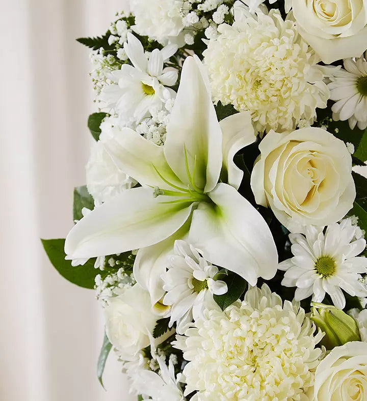 All White Funeral Wreath